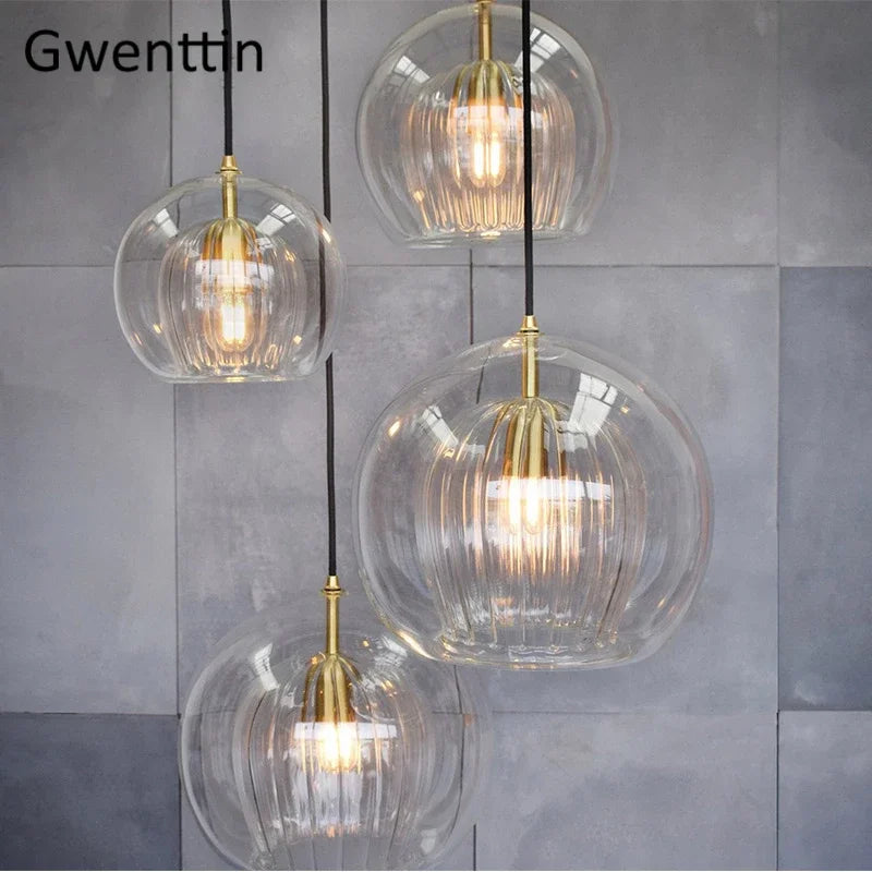 Nordic Glass LED Pendant Light for Modern Kitchen and Living Room