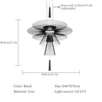 Modern UFO Hanging Lamps Metal LED Chandelier for Ceiling, Luxury Pendant Lights Home Decor