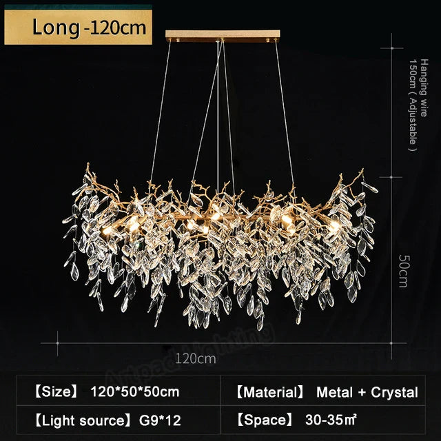 Modern Luxury Crystal Led Chandelier for Dining Living Room Hotel Hall
