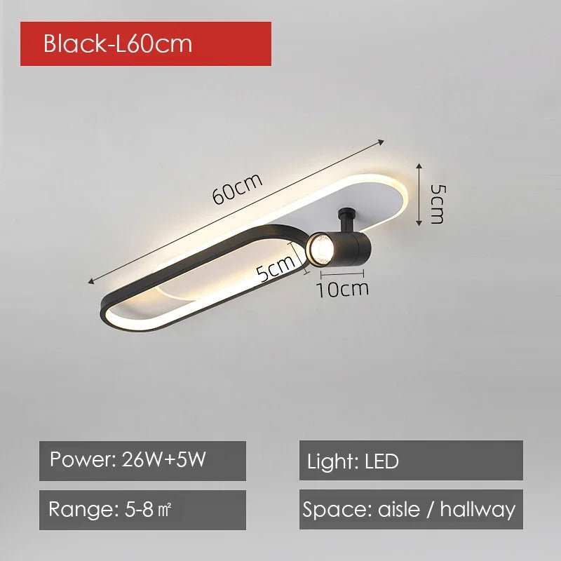 Modern LED Ceiling Lamps with Spotlight, Strip Acrylic Chandeliers Lights for Living Room