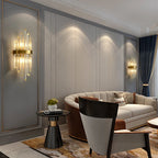 Modern Gold LED Crystal Wall Lamp Living Room Foyer Luxury Sconce