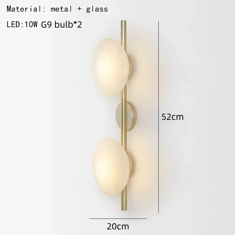 Nordic Glass Wall Lamp Modern Metal Light for Bedroom Parlor Restaurant Hallway