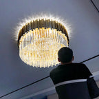Crystal Chandelier: Elegant Villa Pendant Lights for Living Room and Bedroom