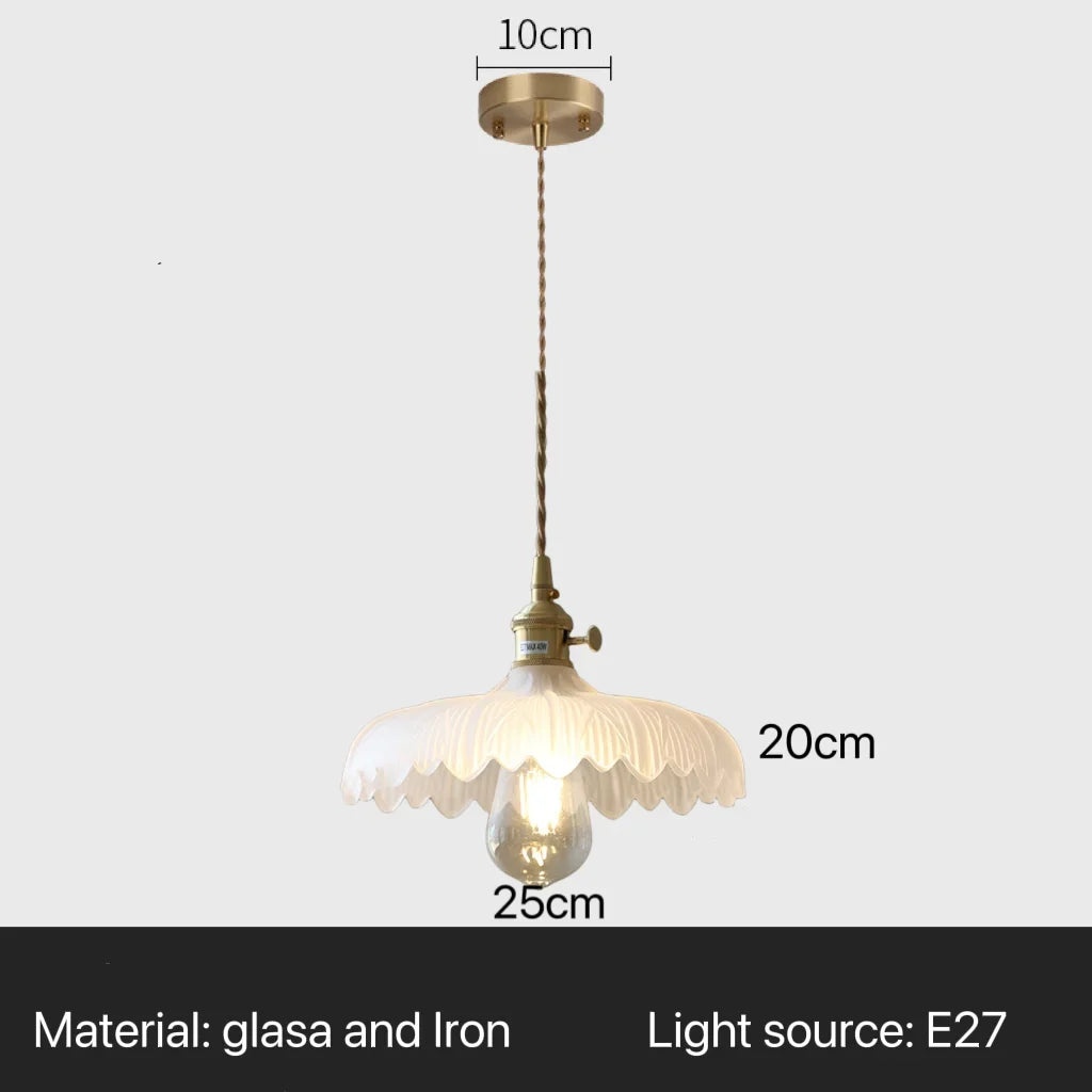 Nordic Flower Glass Pendant Chandeliers for Restaurant Cafe Hotel Decoration