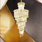 Crystal Spiral Staircase Chandelier for High-end Sales Office Hall Lighting