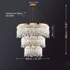 Crystal Chandelier Luxury Pendant Light for Living Dining Room LED Fixture