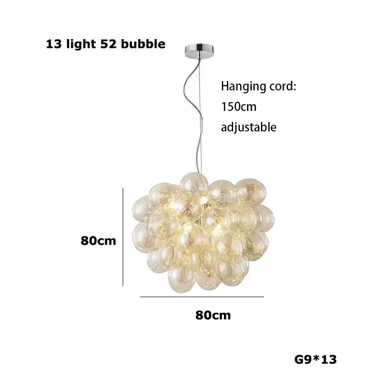 Modern Colour Bubble Chandelier for Living Room Bedroom Decor, Industrial Pendant Lighting