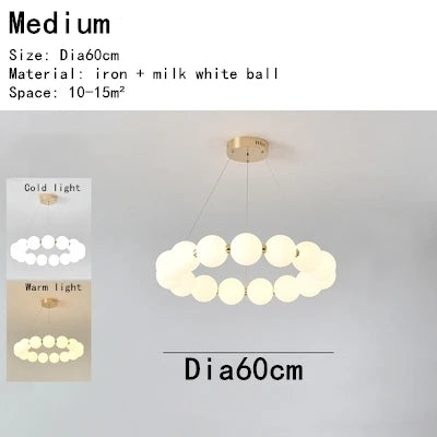 Nordic Magic Beans Double Layer LED Chandelier for Bedroom and Kitchen