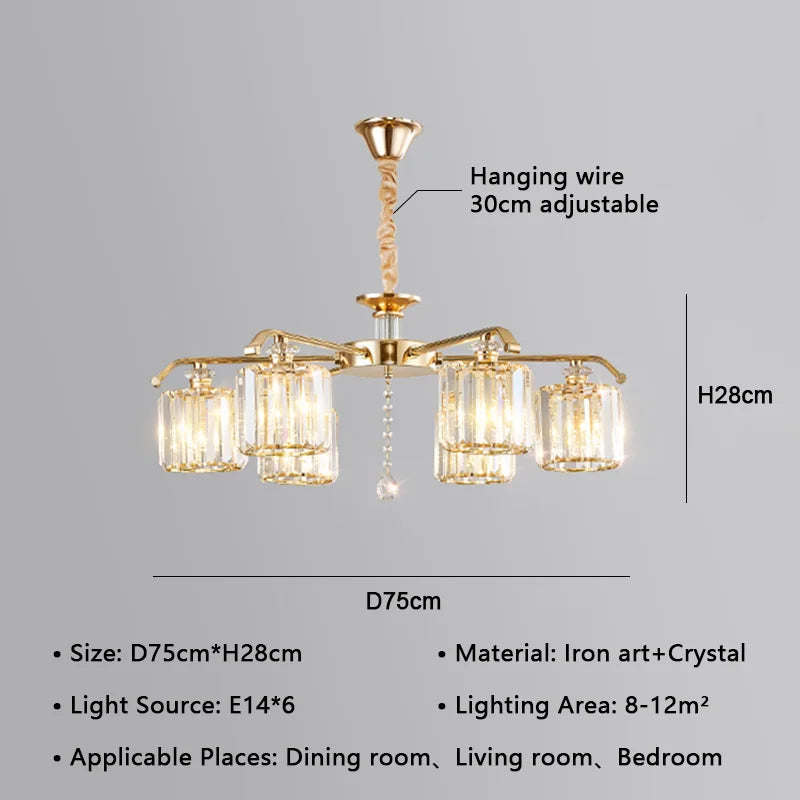 Crystal Lustre Chandelier: Modern Luxury Indoor Lighting Fixtures