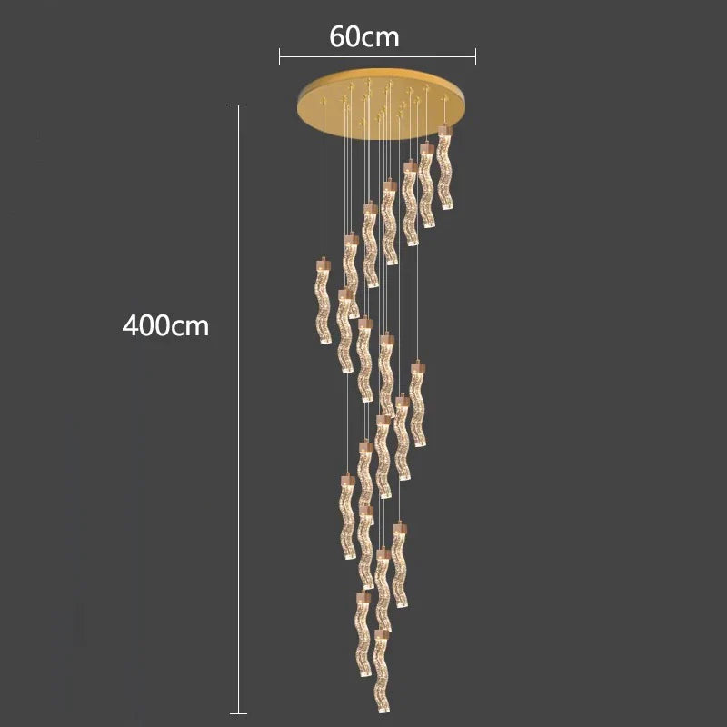 Crystal Chandelier Stair Pendant Lamp Living Room Pendant Lights Interior Lighting