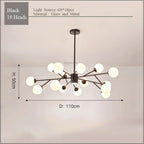 Gold Black LED Ceiling Chandelier for Living Room Bedroom Lighting Fixtures