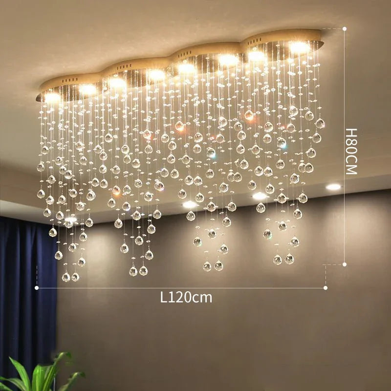Modern Crystal Chandelier Dining Room LED Hanging Lamp Luxury Indoor Lighting by Afralia™