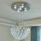 Crystal Ball Ceiling Chandelier: Elegant LED Light Fixture for Home Decor