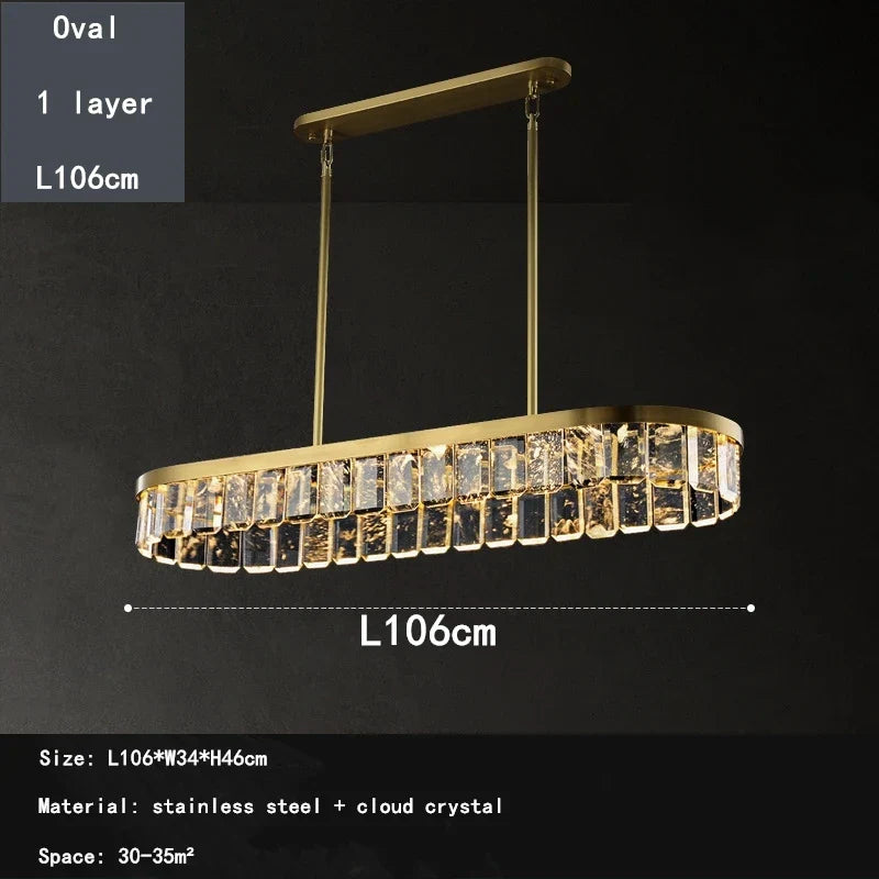 Cloud Mist Crystal Chandelier for Home Hotel Stainless Steel Pendant Lamp