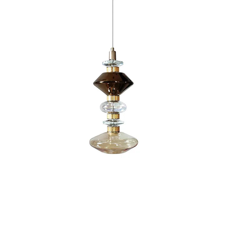 Amber Glass Pendant Light: Vintage American Style for Hotel Bedroom, Restaurant, Bar
