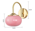 Glass Ball Wall Lamp: Modern Pink & White Stylish Lighting Fixture for Living Room