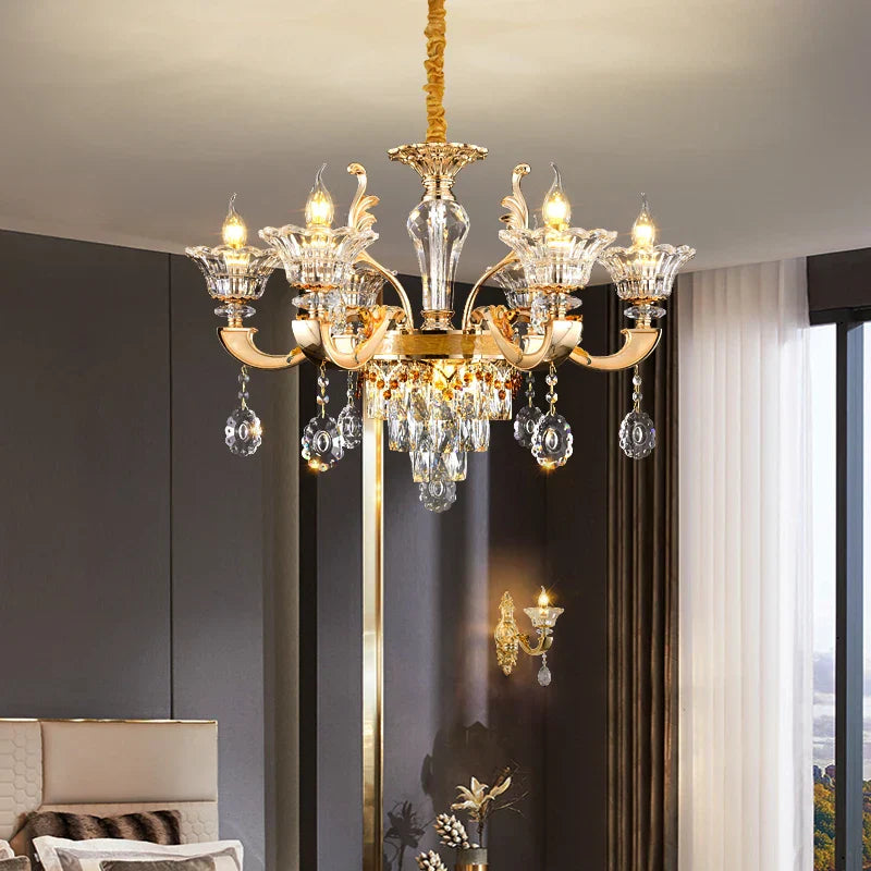 Crystal Chandelier Pendant for Villa Duplex, Hotel Lobby, European Décor