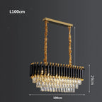 Modern Metal LED Chandelier with K9 Crystal - Luxury Dining Room Pendant Light