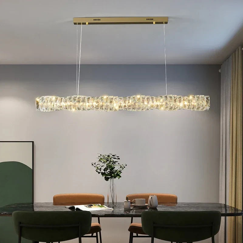 Elegant LED Crystal Chandelier for Dining Room and Kitchen Lighting