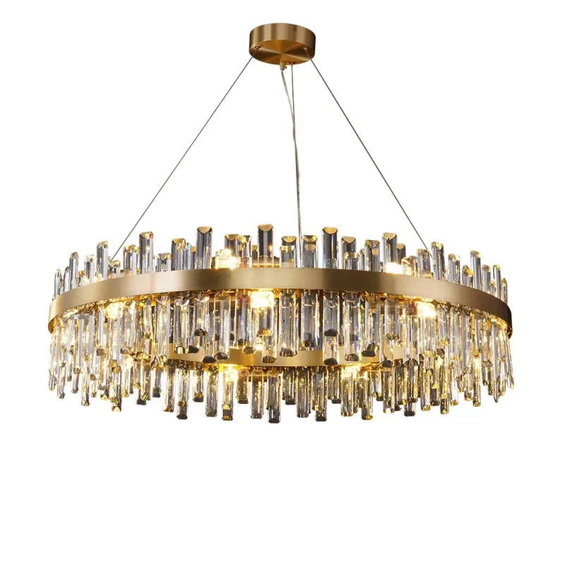 Crystal LED Oval Chandelier for Dining Room Lighting