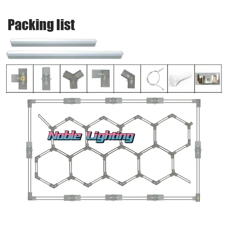 Honeycomb Hexagon LED Ceiling Light for Hair Salon & Auto Detailing