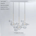 Glass Bubble Ball LED Chandelier Mickey Light for Restaurant, Bar, and Store