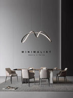 Modern Copper LED Chandelier for Dining Room and Bedroom Lighting