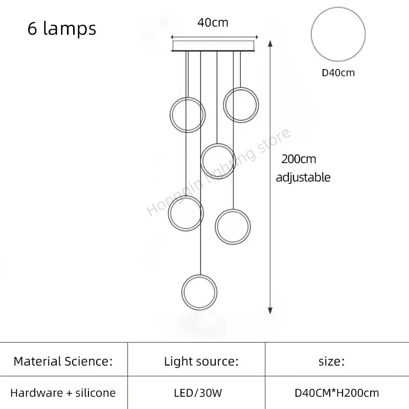 Modern Chandelier Luxury Villa Staircase Lighting by Afralia™