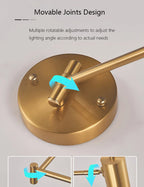 Swing Arm Wall Sconce with LED Reading Light for Bedroom and Living Room