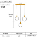 Wooden LED Chandelier for Living Room Ceiling Modern Lighting Fixtures