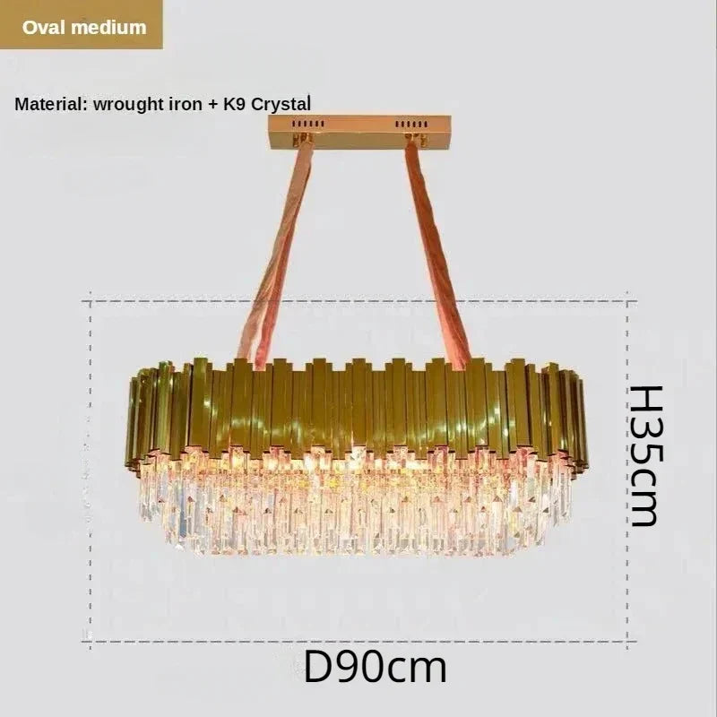 Crystal Ceiling Chandelier: Luxury Round LED Light for Living Room, Artistic Home Decor