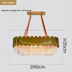 Crystal Ceiling Chandelier: Luxury Round LED Light for Living Room, Artistic Home Decor