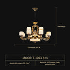Jade Zinc Alloy Chandelier for Living Room, Restaurant, Hall - Elegant Chinese Design