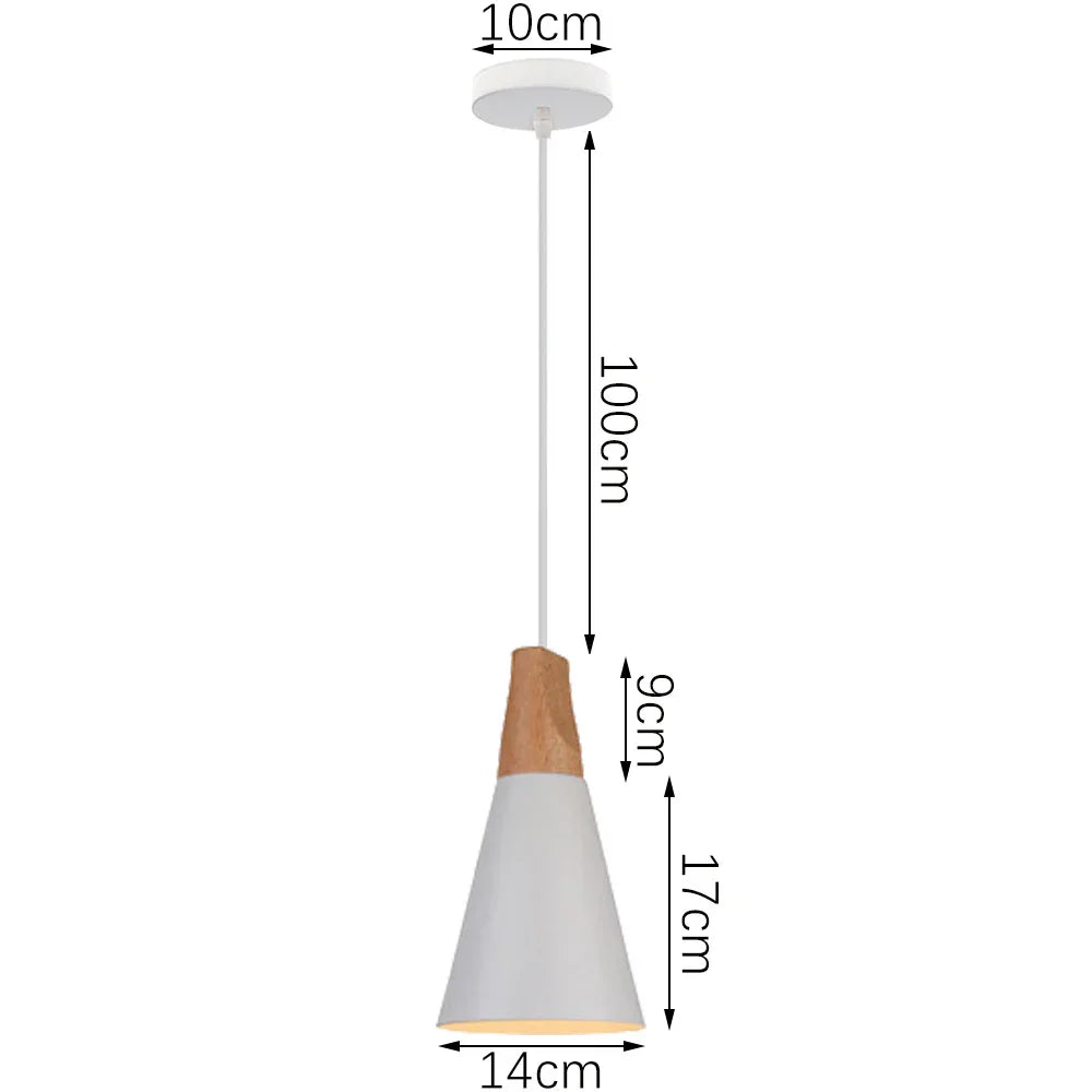 White Industrial LED E27 Pendant Light for Modern Home Kitchen Decor