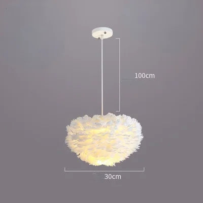 Nordic Feather Pendant Light LED Lamp for Living Room, Bedroom, Dining, Children's