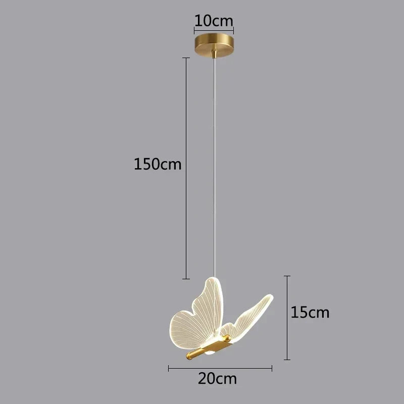 Luxury LED Butterfly Pendant Chandelier: Modern Nordic Hanging Lamp