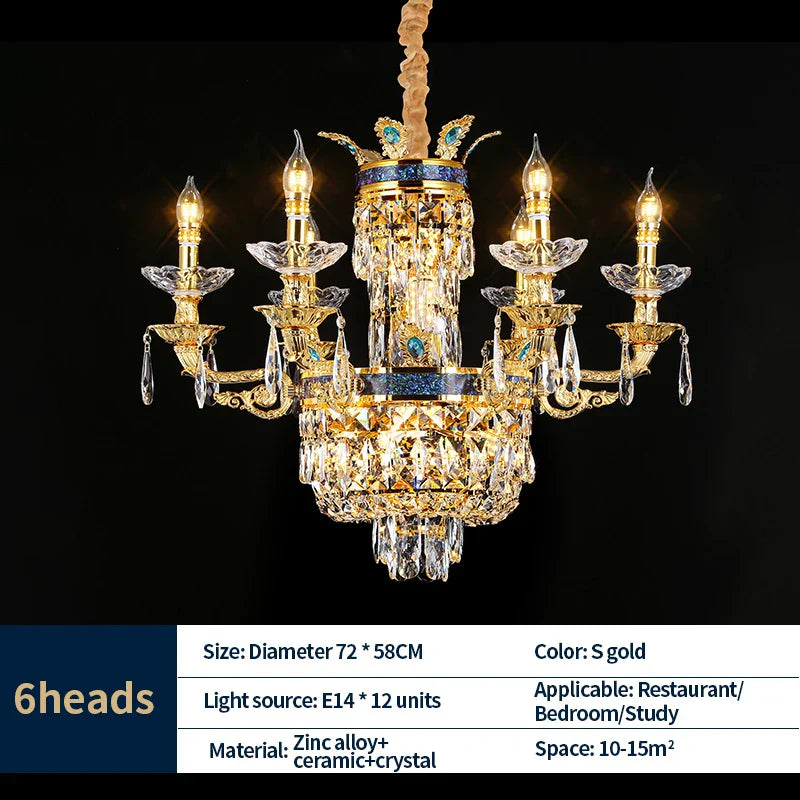 Luxury Villa Crystal Chandelier for Living Room, Dining Room, Bedroom