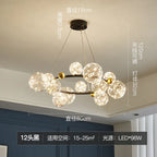 Nordic Glass Bubble LED Chandelier: Modern Parlor Dining Room Lighting for Romantic Atmosphere