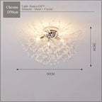 Nordic Dandelion Crystal Ceiling Lamp for Bedroom Living Room Dining Room