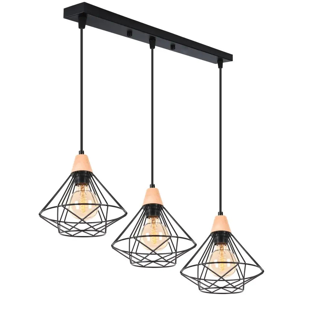 Industrial Wood Ceiling Chandelier for Bedroom Cafe Bar Restaurant Decor