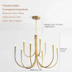 Afralia French Style Black Pendant Light Chandelier - Luxury LED Ceiling Lamp