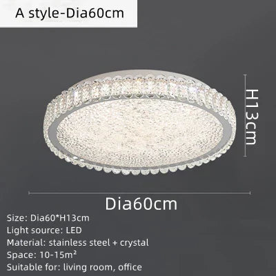 Modern Round LED Crystal Ceiling Light for Home Decor Lighting