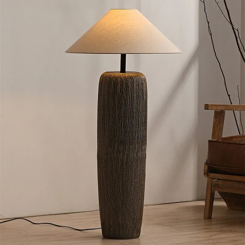 Ceramic Wabi Sabi Antique Japanese Floor Lamp for Living Room