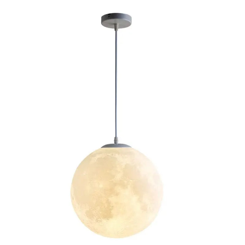 Cream Moon LED Pendant Chandelier: Modern Living Room Kitchen Bedroom Lighting