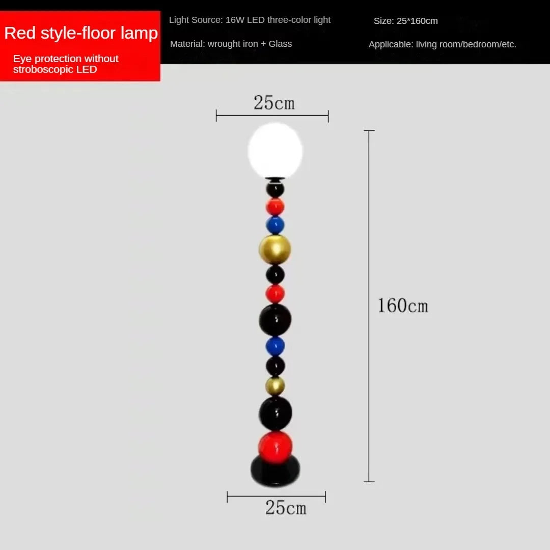 Colorful Glass Ball Floor Lamp for Living Room and Bedroom