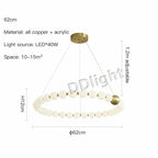 Modern Copper LED Chandelier for Living Room, Bedroom, Dining, Kitchen Decor