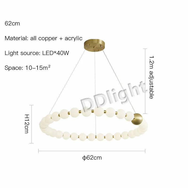 Modern Copper LED Chandelier for Living Room, Bedroom, Dining, Kitchen Decor