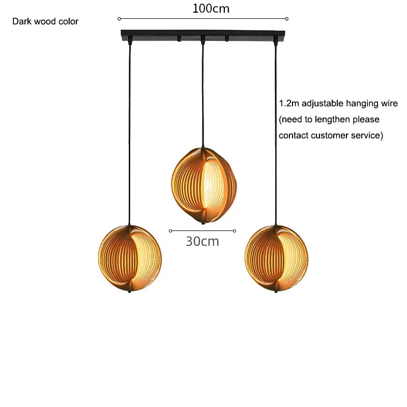 Wabi Sabi Wooden LED Pendant Lights for Home Decor and Lighting