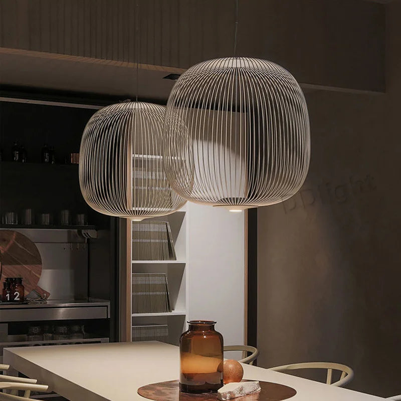 Spokes Pendant Lamp: Modern Birdcage Light for Dining Bar Kitchen Island