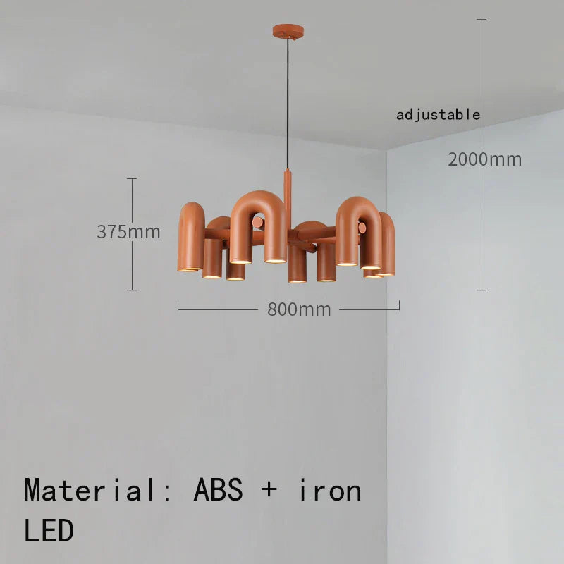 U-shaped Iron Chandelier Modern Minimalist LED Lighting for Home and Restaurant